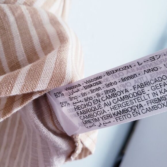 Zara Linen Blend Striped Front Knot Top - Picture 5 of 6